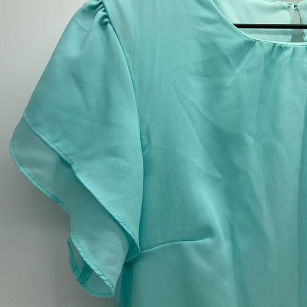 She + Sky Ruffle Shoulder Dress - Picture 3 of 6